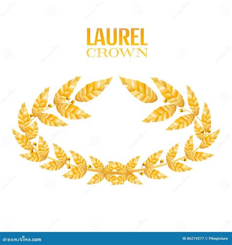 Laurel Crown Griekse Kroon Met Gouden Bladeren Vector Illustratie