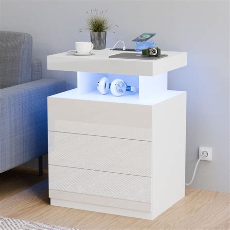 Wade Logan Britini Manufactured Wood Nightstand With Wireless Charging