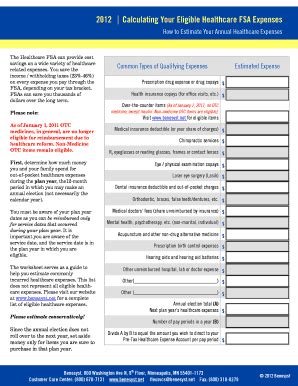 Fillable Online Diocal Calculating Your Eligible Healthcare FSA