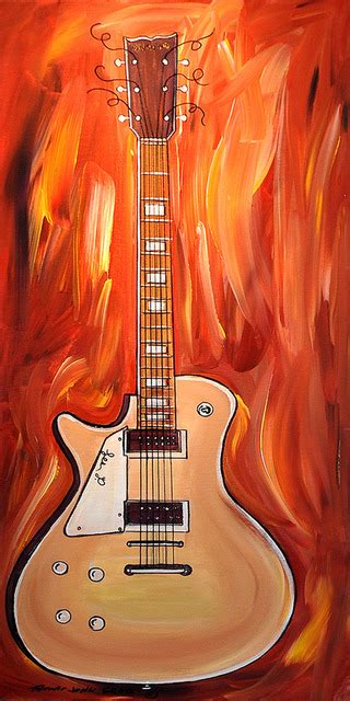 Gibson Les Paul Guitar Fantasy Acrylic Painting By Thomas Gress