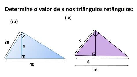 Aula 2 Relações Métricas Nos Triângulos Retângulos Fórmulas E