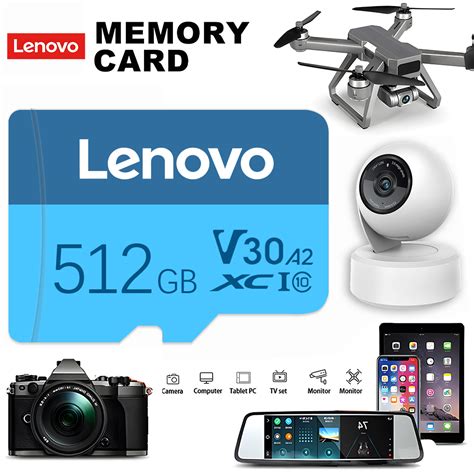 Lenovo 2TB 1TB Flash Memory Card 512GB 256GB Class 10