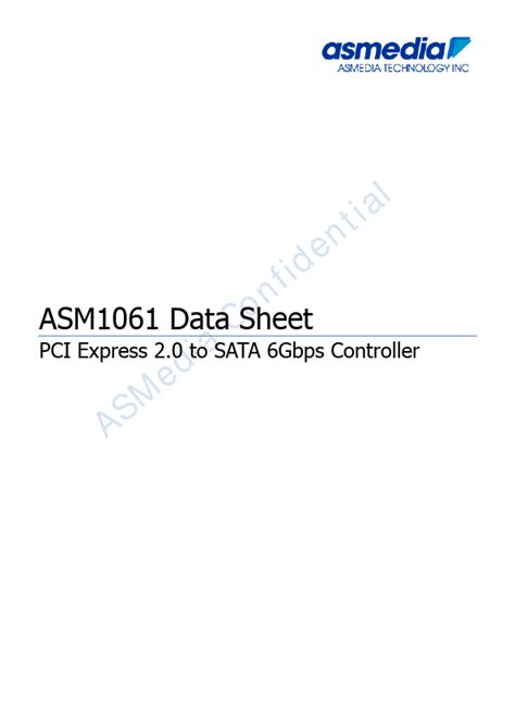 ASM1061 Datasheet Controller Equivalent ASMedia