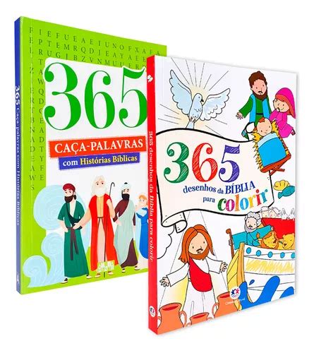 Kit Livros Infantil 365 Atividades Bíblicas Desenhos Pintar Parcelamento Sem Juros