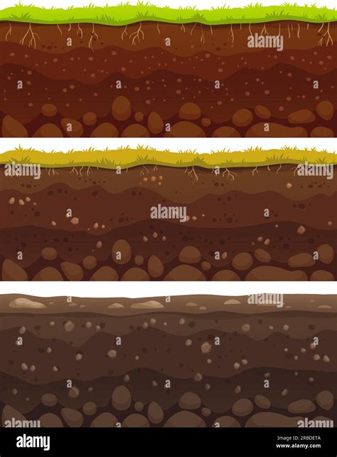 Seamless Soil Layers Layered Dirt Clay Ground Layer With Stones And