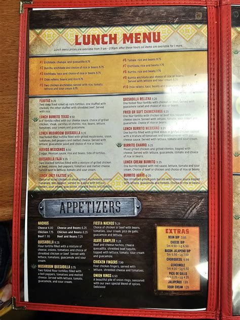 Menu At Agave Mexican Restaurant South Haven