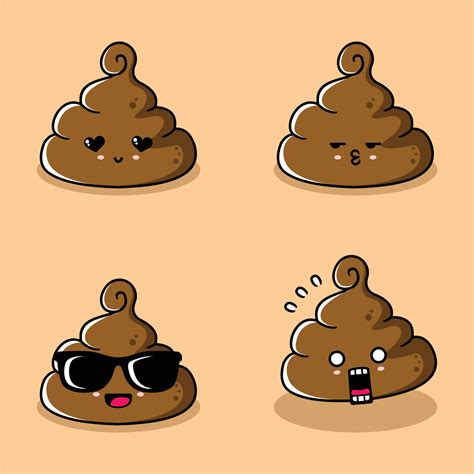 Vector Illustration Of Cute Poop Emoji 10915387 Vector Art At Vecteezy