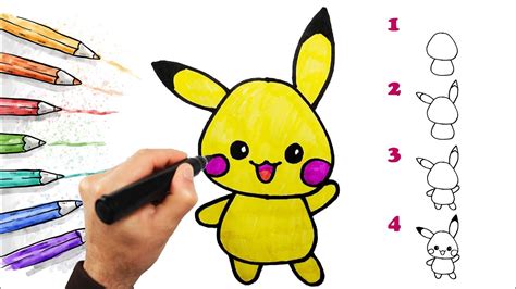 How To Draw Pikachu in 4 easy steps Draw step by step Jak narysować