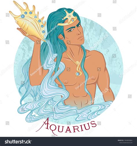 Zodiac Vector Illustration Astrological Sign Aquarius Stock Vector