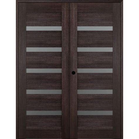 Belldinni Vona 07 04 64 X 80 Right Hand Active 5 Lite Frosted Glass Veralinga Oak Wood