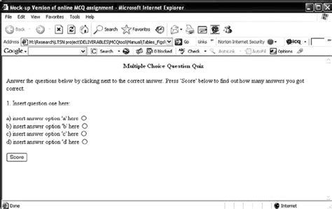 Mcqquiz Shortened Code As Displayed In A Web Browser Download Scientific Diagram