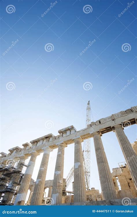 Reconstruction Work on Parthenon Stock Image - Image of athena ...