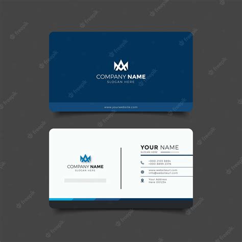 Premium Vector Blue Modern Business Card Design Template