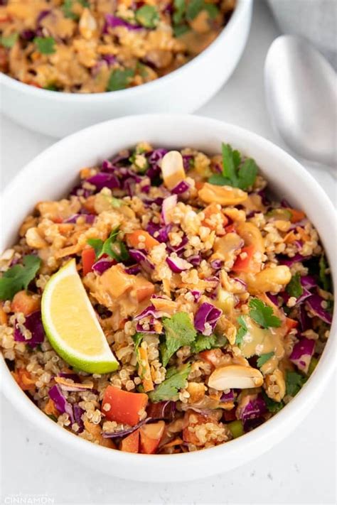 Thai Quinoa Salad With Creamy Peanut Dressing Yummy Recipe