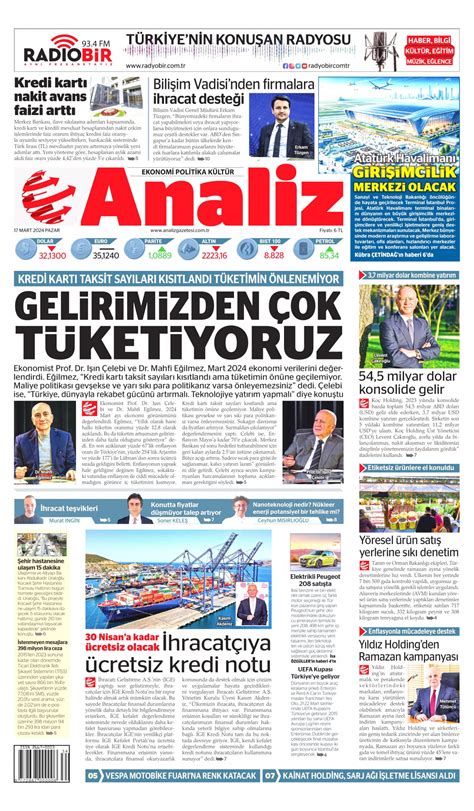 Analiz Gazetesi Analiz Man Et Oku Haberler Mart