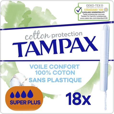 Tampax Cotton Protection Super Plus 18 Tampons Avec Applicateur Sans