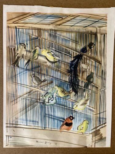 Raoul Dufy 1877 1953 Modernist Color Lithograph Of Birds In A Bird