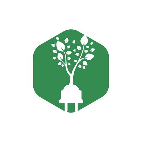 Conceito De Design De Logotipo De Eletricidade De Energia Verde Vetor