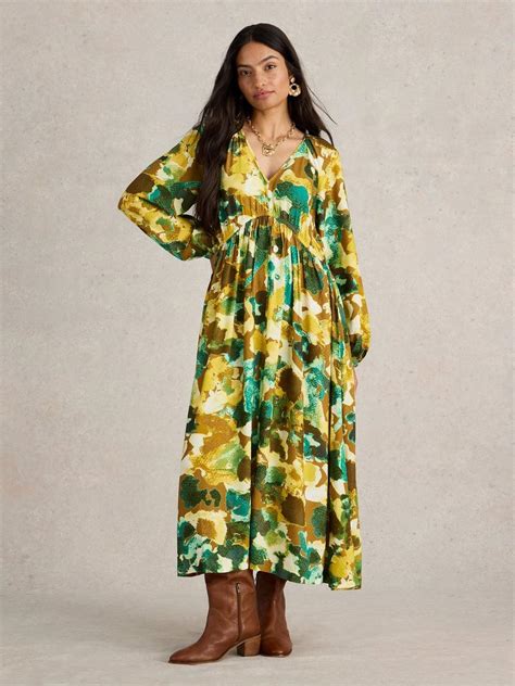 Imogen Midi Dress in YELLOW PRINT | White Stuff