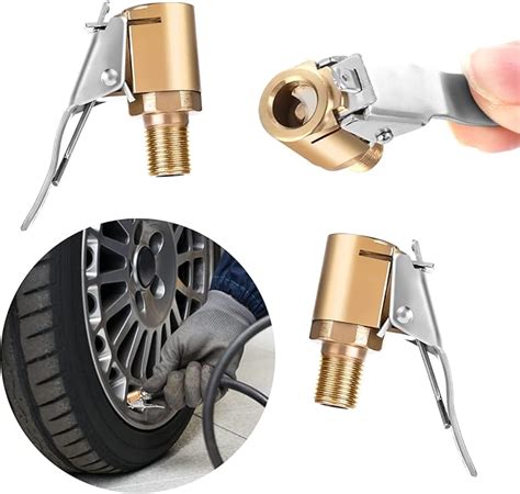 Cobee Tire Air Chuck With Clip Adapter Pcs Heavy Duty Brass Locking