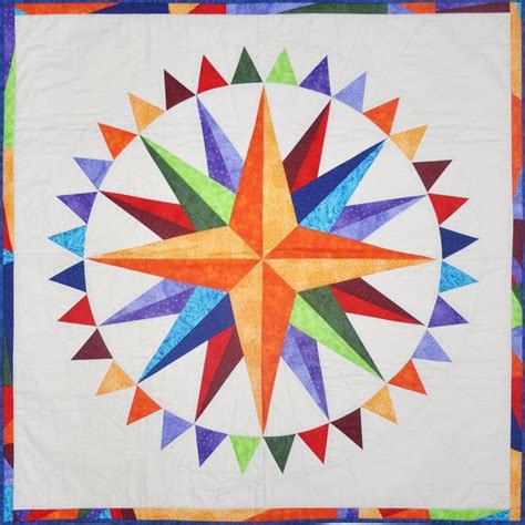 Mariners Compass Quilt Pattern By Lessa Siegele Multi Version Etsy Mariners Compass Quilt