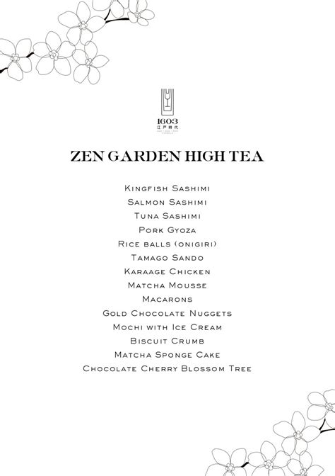 Bar 1603 Zen Garden High Tea — Izakaya Publico