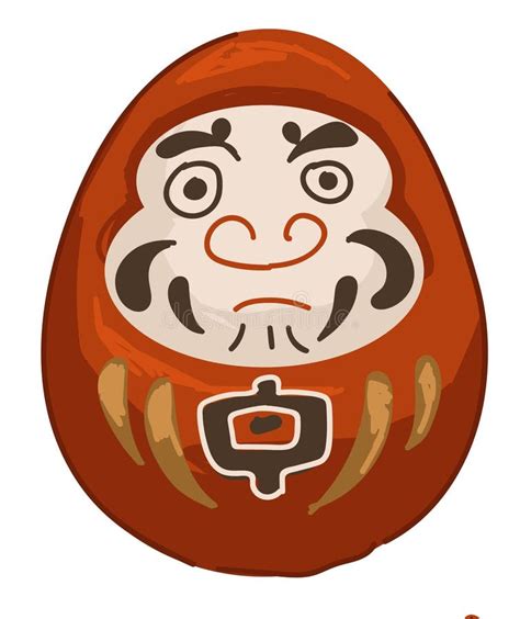 Daruma Doll Japanese Tradition Of Wishing Luck Stock Vector