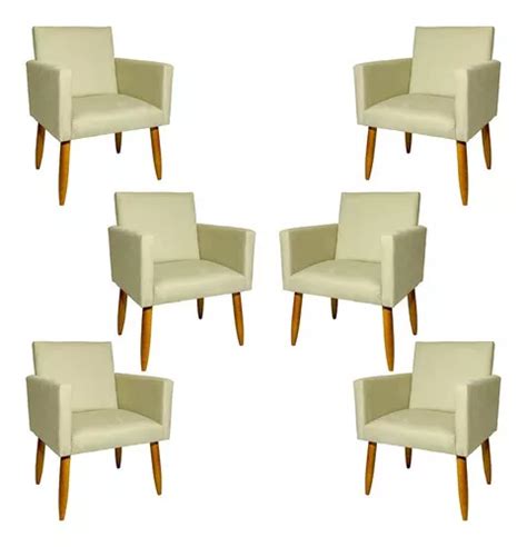 Kit de 6 sillones decorativos para sala de estar color marrón beige