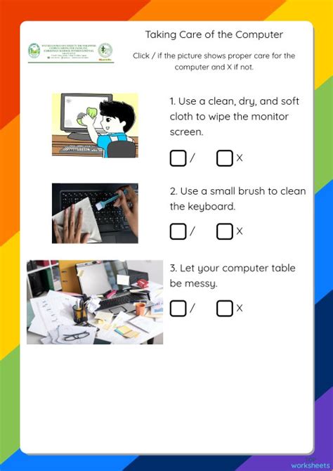 Taking Care Of The Computer Interactive Worksheet Topworksheets