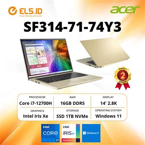 Jual Acer Swift 3 Oled Sf314 71 58u2 51w7 [i5 12500h 16gb Ssd512gb W11