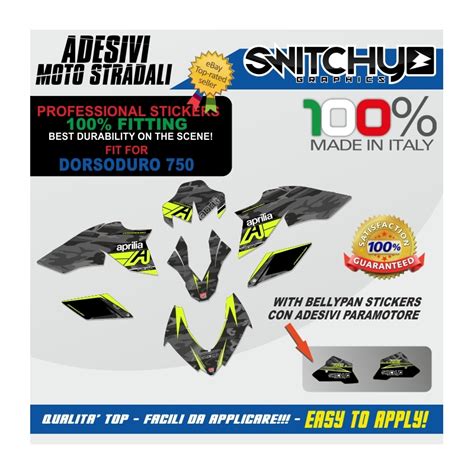 Kit Adesivi Grafiche Black Camo Fluo Aprilia Dorsoduro