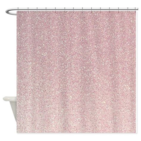 Light Pink Faux Glitter Texture Shower Curtain By Inspirationzstore