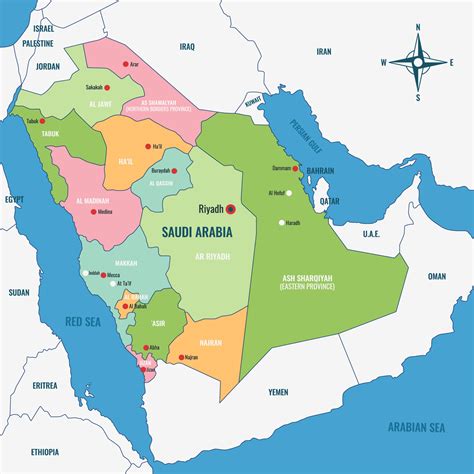 Detailed Political Map Of Saudi Arabia Ezilon Physical Map