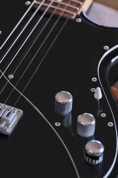 Cuerpo S Lido De Guitarra El Ctrica Negra Foto Premium