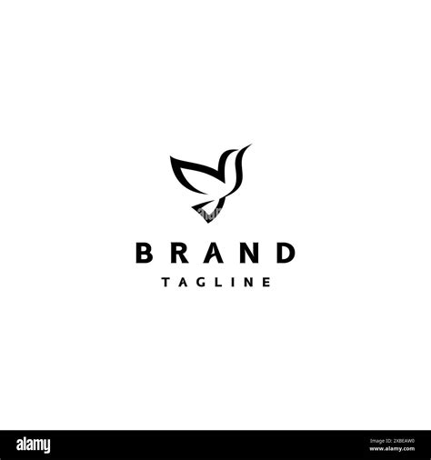 Minimalist Bird Silhouette Line Logo Design Elegant Flying Bird Line