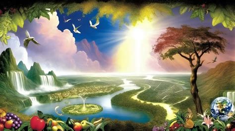 Creation Of The World Heavenly Paradise In The Garden Of Eden Muse Ai