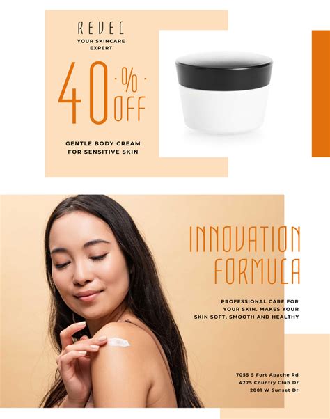 Cosmetics Sale With Woman Applying Cream Online Poster 22 X 28 Template Vistacreate