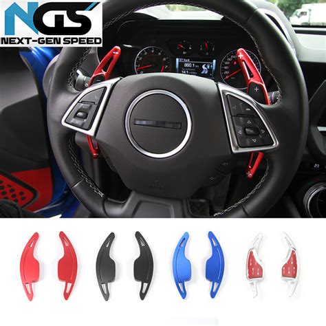 Black Steering Wheel Shift Paddle Shifter Extension For Chevy Camaro