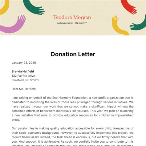 Free Donation Letter Templates Edit Online And Download