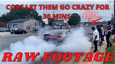 Car Show Burnouts Gone Wild So Much Rubber Burned Infront Of Cops Youtube