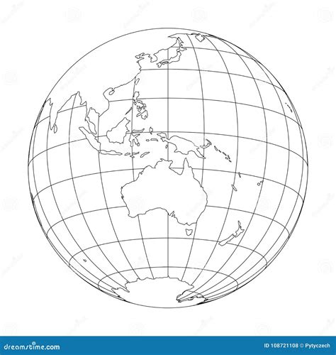 World Map Globe Outline Wayne Baisey