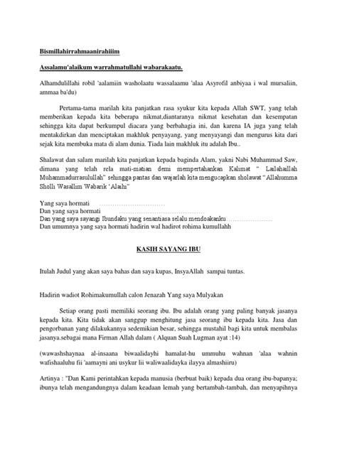 Pidato Kasih Sayang Ibu Pdf