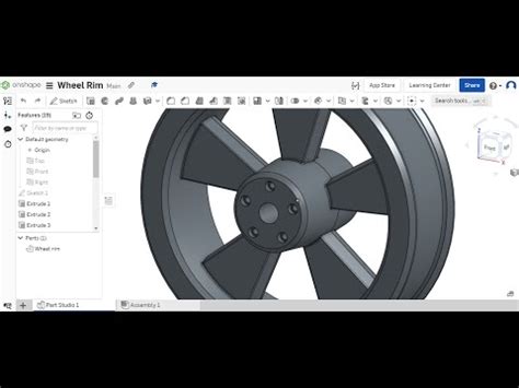 Onshape Wheel Rim Part Design Tutorial Youtube