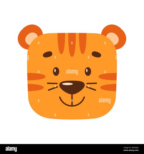 Cartoon Tiger Face Drawing Clipart