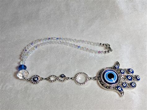 Hamsa Hand Evil Eye Rear View Mirror Charm Talisman Amulet Protection