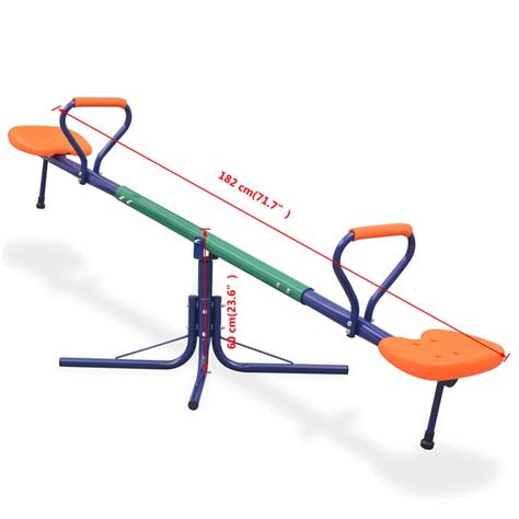 Kids 360 Degree Rotating Spin Seesaw Orange Outdoor Play See Saw Toy