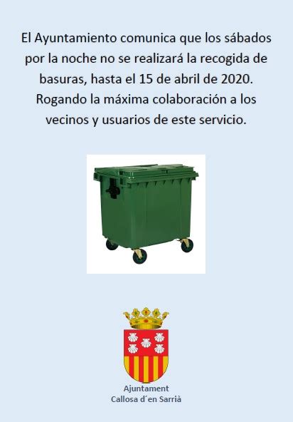 Recogida de Basura Ajuntament Callosa d en Sarrià