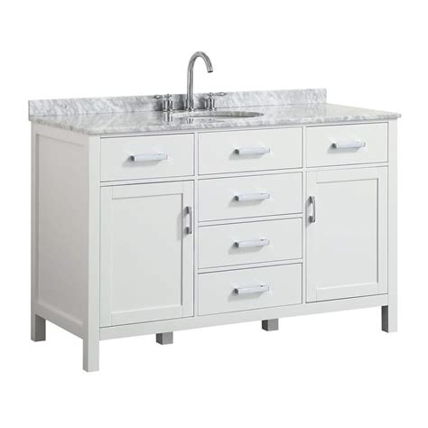 Beaumont Decor Hampton 55 In W X 22 In D Bath Vanity In White With