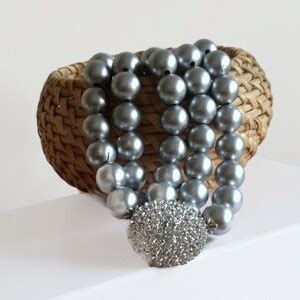 Chunky Pearl Bracelet, Wedding Pearl, Bridal Pearl Bracelet, Silver ...