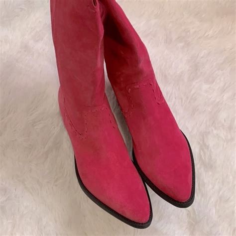 Gianni Bini Shoes Gianni Bini Hanley Barbie Pink Suede Cowgirl